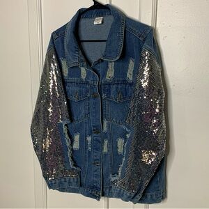 Sequin Blue Jean Jacket